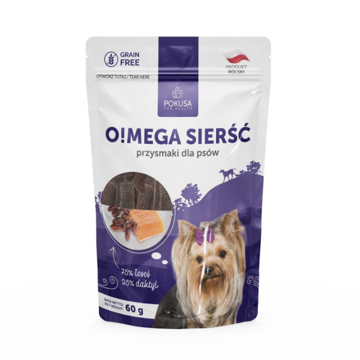 Naturalny Przysmak - O!mega Sierść - Łosoś i Daktyl 60 g