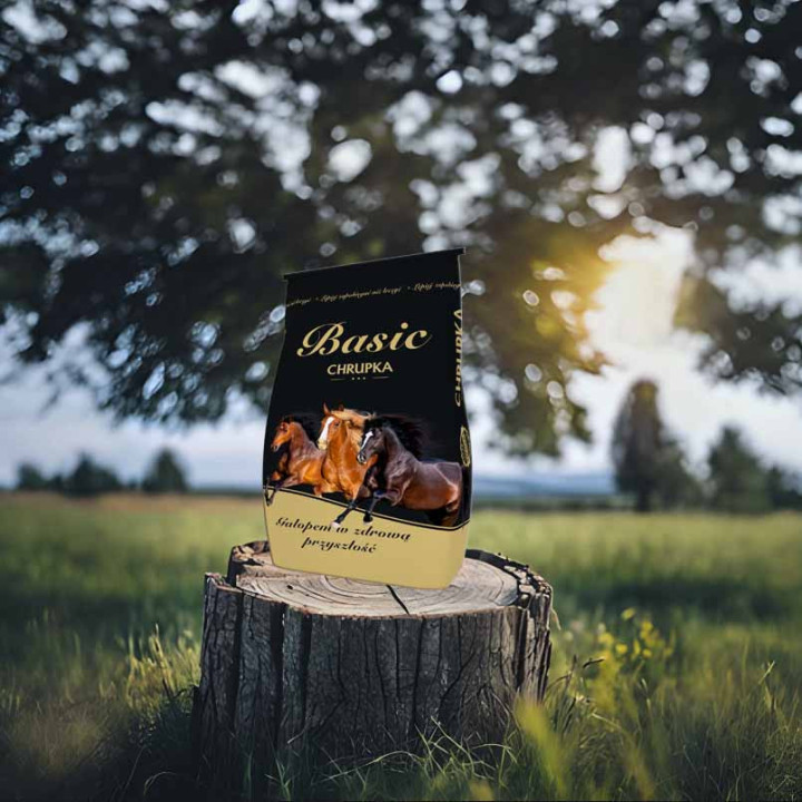 Chrupka Basic 20 kg - pasza hodowlana dla koni w formie musli
