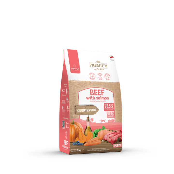 Pokusa Sucha Karma dla Szczeniąt - Wołowina z Łososiem