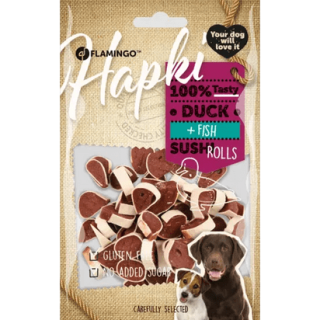 Przysmaki dla psów Flamingo Hapki Duck Fish Sushi Rolls 85 g