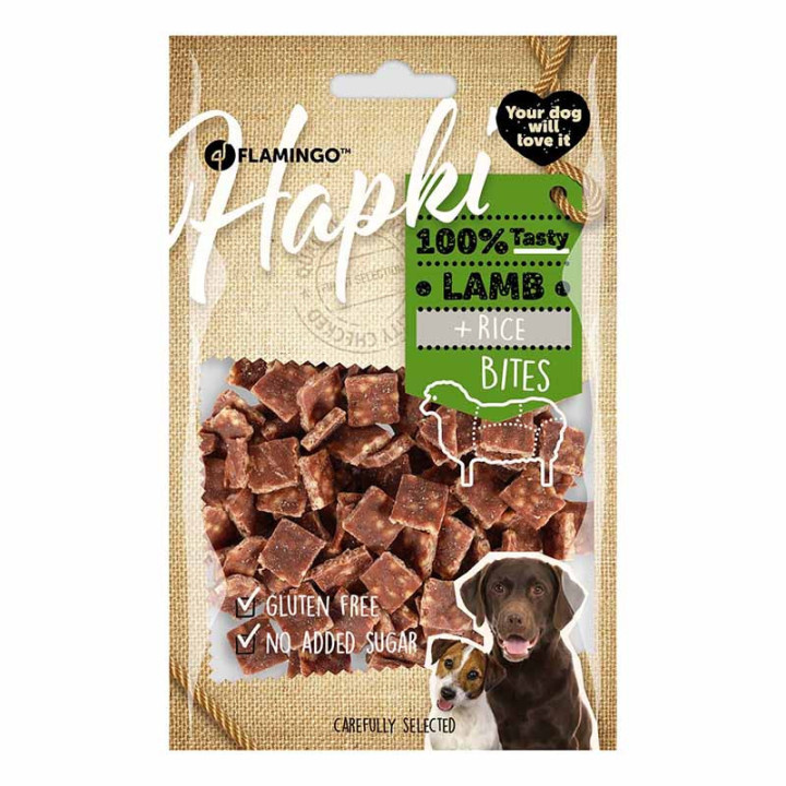 Przysmaki dla psów Flamingo Hapki Lamb Rice Bites 85 g